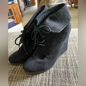 Black Wedge Ankle Boots